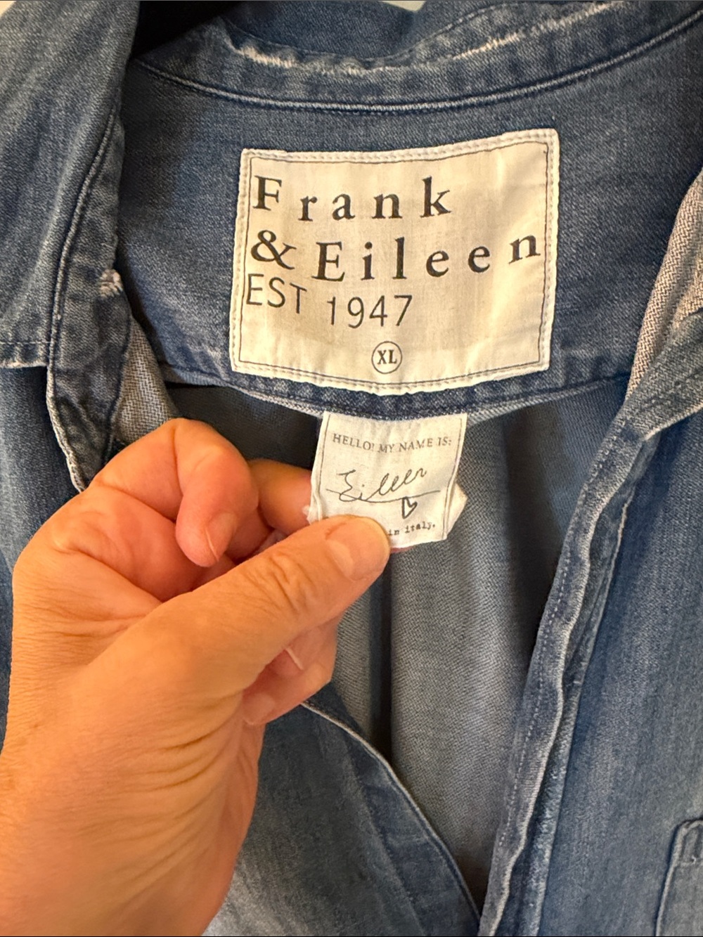 Frank & Eileen Light Blue Washed Denim Button-Down Shirt - Picture 2 of 3